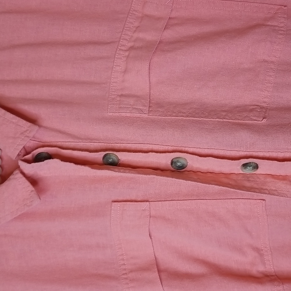 Universal Thread Womens Coral Pink Linen Blend Shortsleeve Romper Shorts Size 14 - Picture 3 of 11